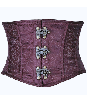 Plum Brocade Steel Boned Mini Cincher Corset