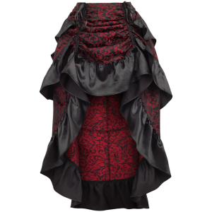 Red and Black Brocade Bustle Skirt