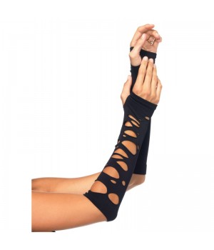 Black Shredded Arm Warmers