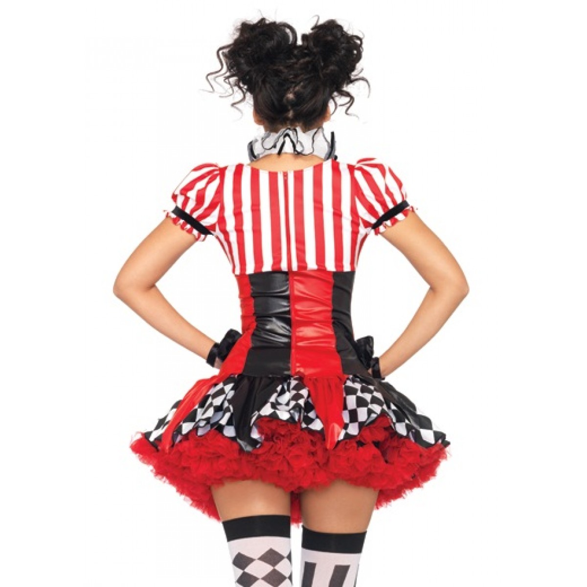 Black and Red Harlequin Clown Womens Costume Set by Leg Avenue