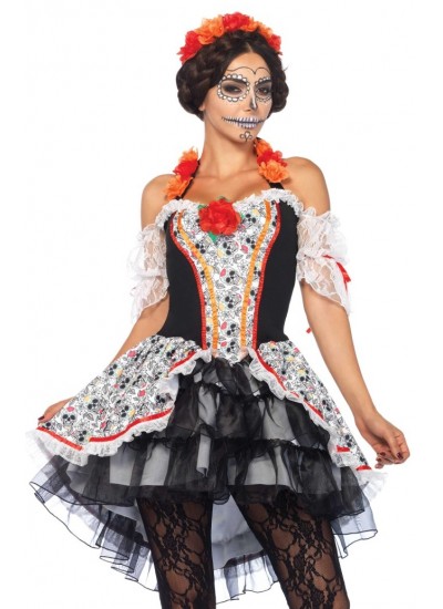 Lovely Calavera Sugar Skull Womens Costume | Halloween Costume