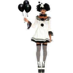 Pierrot Clown Womens Halloween Costume