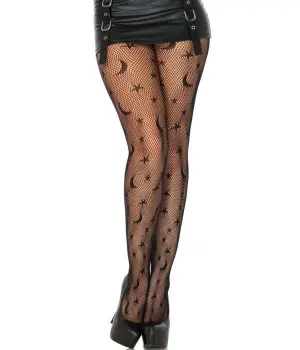 Celestial Net Black Tights