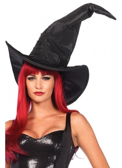 Oversized Ruched Witches Hat Purple or Black | Costume Hat, Witch Hat