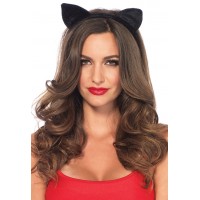 Black Velvet Cat Ear Headband