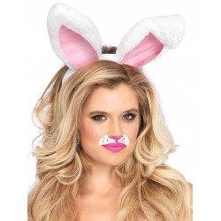 Plush Bunny Ears in Black or White