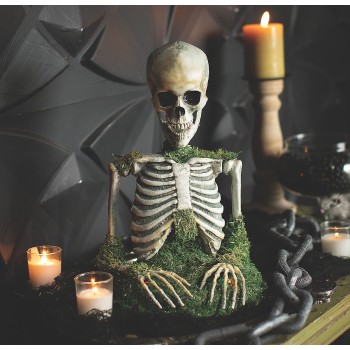 Animated Mossy Skeleton Tabletop Decoration