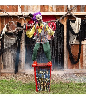 Carnival Barker Clown Animated Halloween Decoration