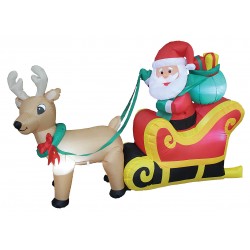 Santa in Sleigh Inflatable Christmas Yard Decor