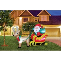 Santa in Sleigh Inflatable Christmas Yard Decor