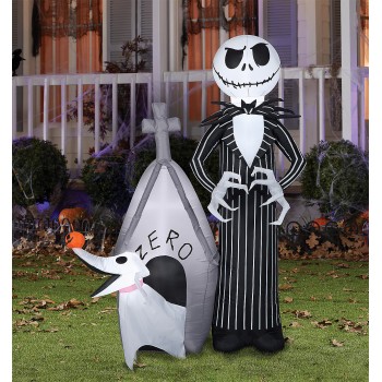 Jack Skellington and Zero Inflatable Yard Decor