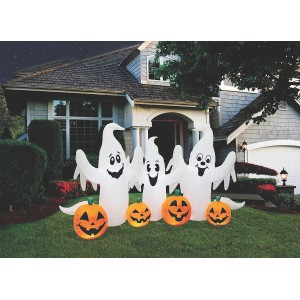 Ghosts and Pumpkins Inflatable Outdoor Halloween Decor