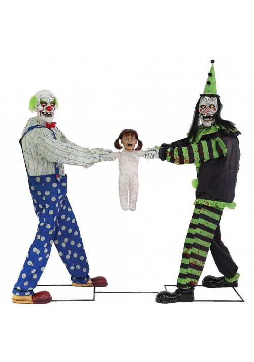 Tug Of War Animated Clowns Figure - Green