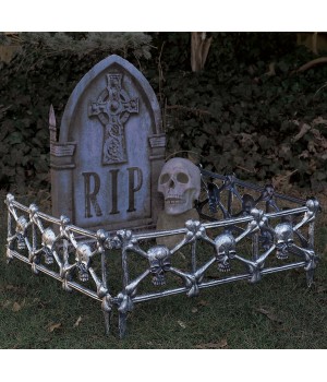 Skull and Crossbones Black Graveyard Fence