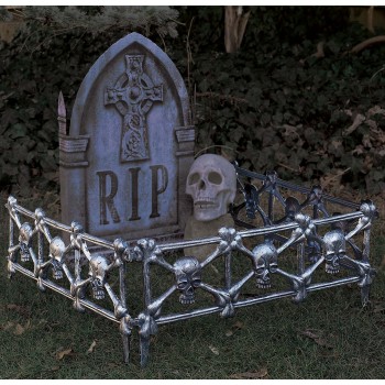 Skull and Crossbones Black Graveyard Fence