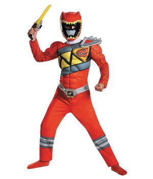 Classic Mighty Morphin Power Rangers Red Dino Boys Costume - Small