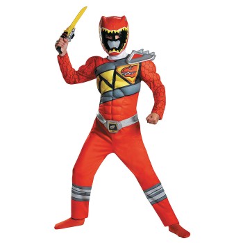 Classic Mighty Morphin Power Rangers Red Dino Boys Costume - Small