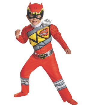 Mighty Morphin Power Rangers Red Dino Boys Muscle Costume - Small