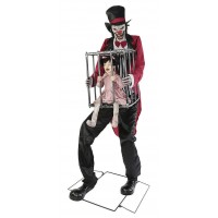 Rotten Ringmaster with Caged Kid Animated Prop