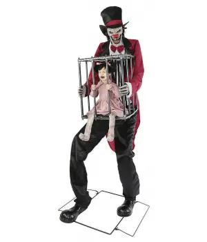 Rotten Ringmaster with Caged Kid Animated Prop