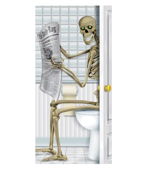 Skeleton Funny Bathroom Door Cover