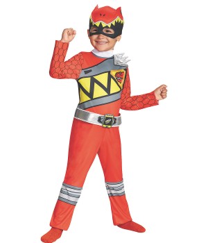 Classic Mighty Morphin Power Rangers Red Dino Boys Small Costume