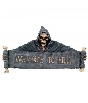 Grim Reaper Welcome to Hell Wall Sign