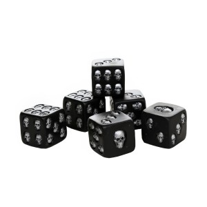 Skull 6 Sided Dice Set of 6