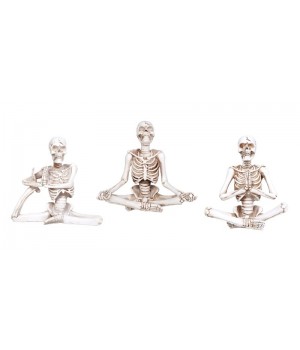 Yoga Skeletons Set of 3 Statues