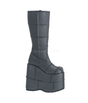 Mens Platform Patched Knee Boots