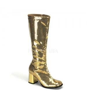 Spectacular Gold Sequin Covered Gogo Boots