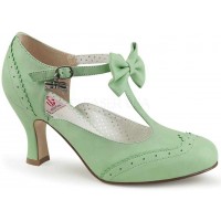 Flapper Mint Green T-Strap Bow Pump