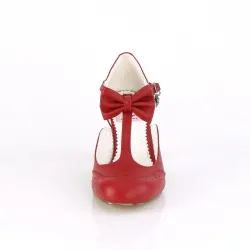 Flapper Red T-Strap Bow Pump