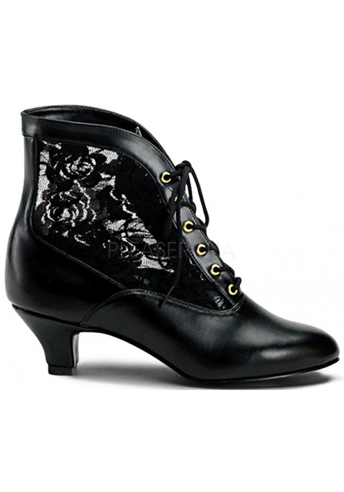 Victorian Dame Black Ankle Boots