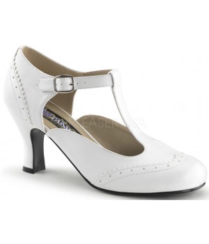 Flapper White T-Strap Pump