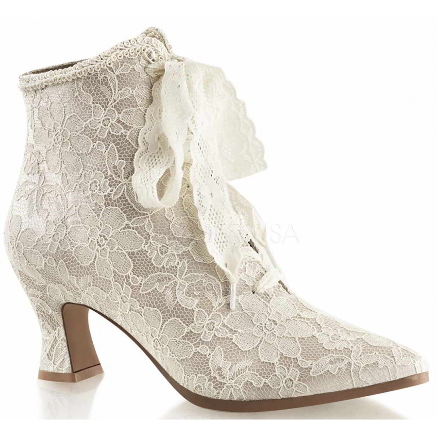 Victorian Jane Champagne Lace Ankle Boot