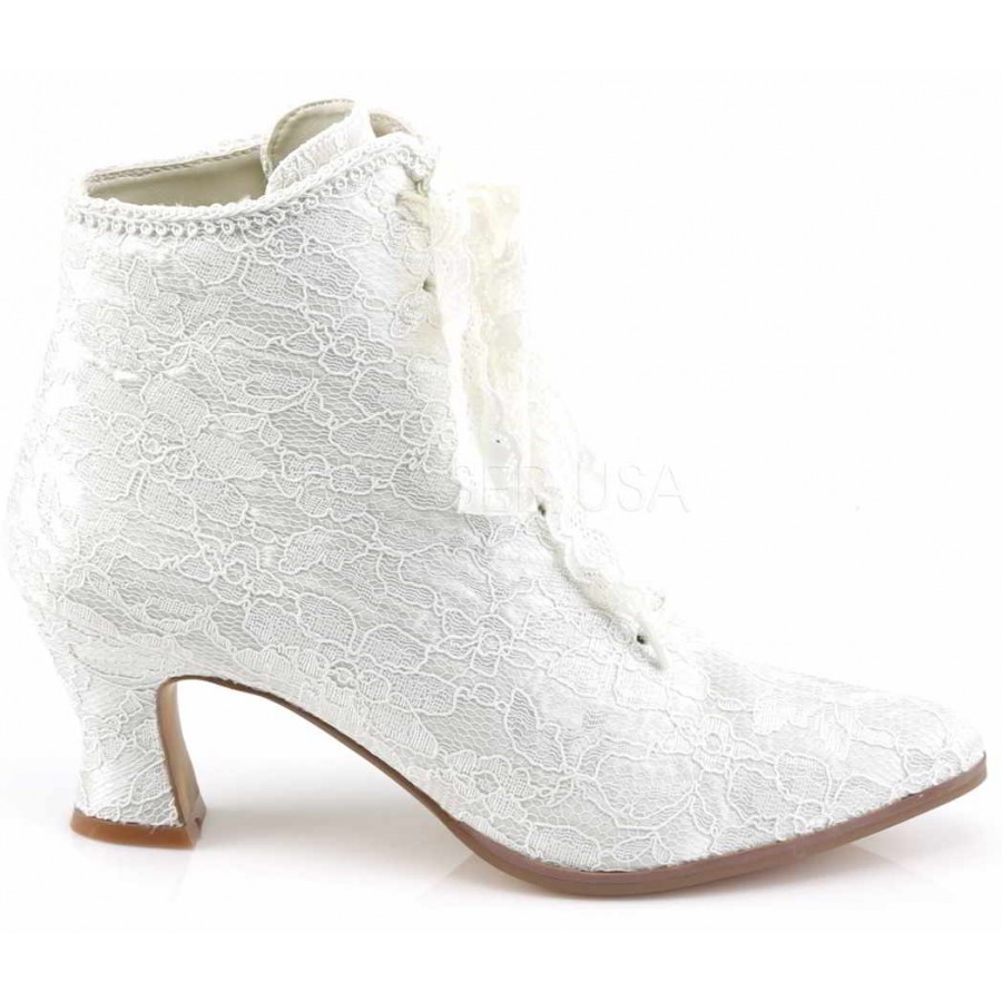 Victorian Jane Ivory Lace Ankle Boot | Steampunk, Wedding Shoes