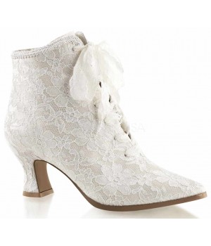 Victorian Jane Ivory Lace Ankle Boots