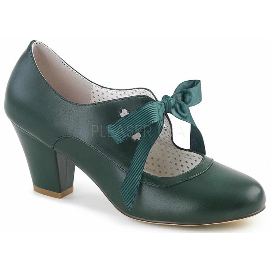 green low heel shoes