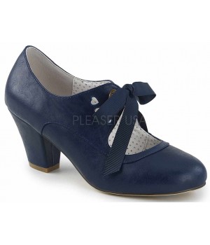 Wiggle Vintage Style Mary Jane Shoes in Navy Blue