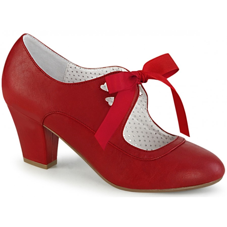 red 2 inch heel shoes